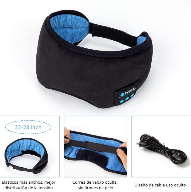Antifaz bluetooth para dormir. 3 en 1